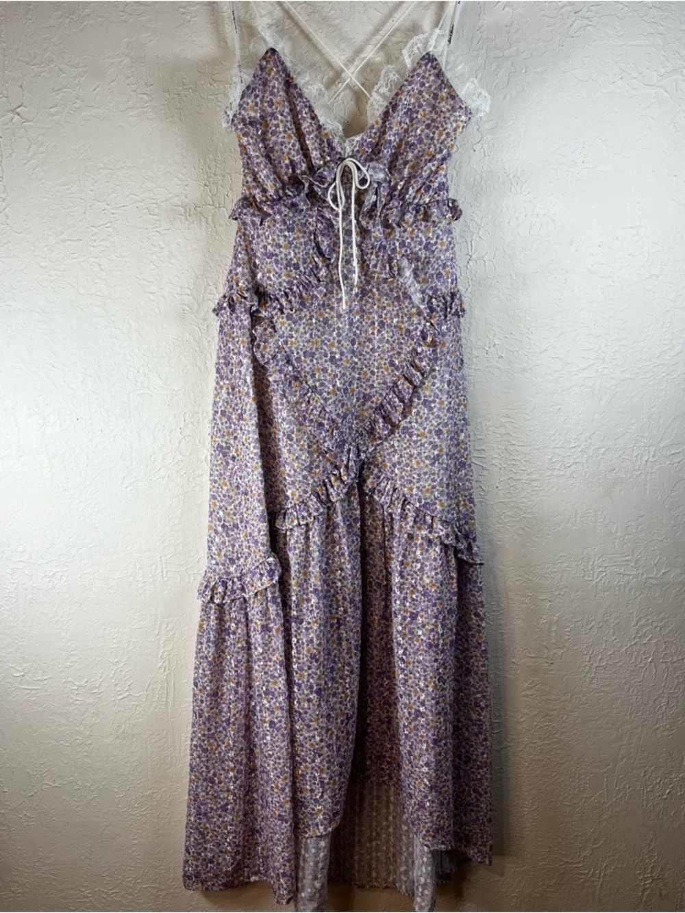 For Love And Lemons Cayne Maxi Dress in Floral Lavender - Picture 3 of 13